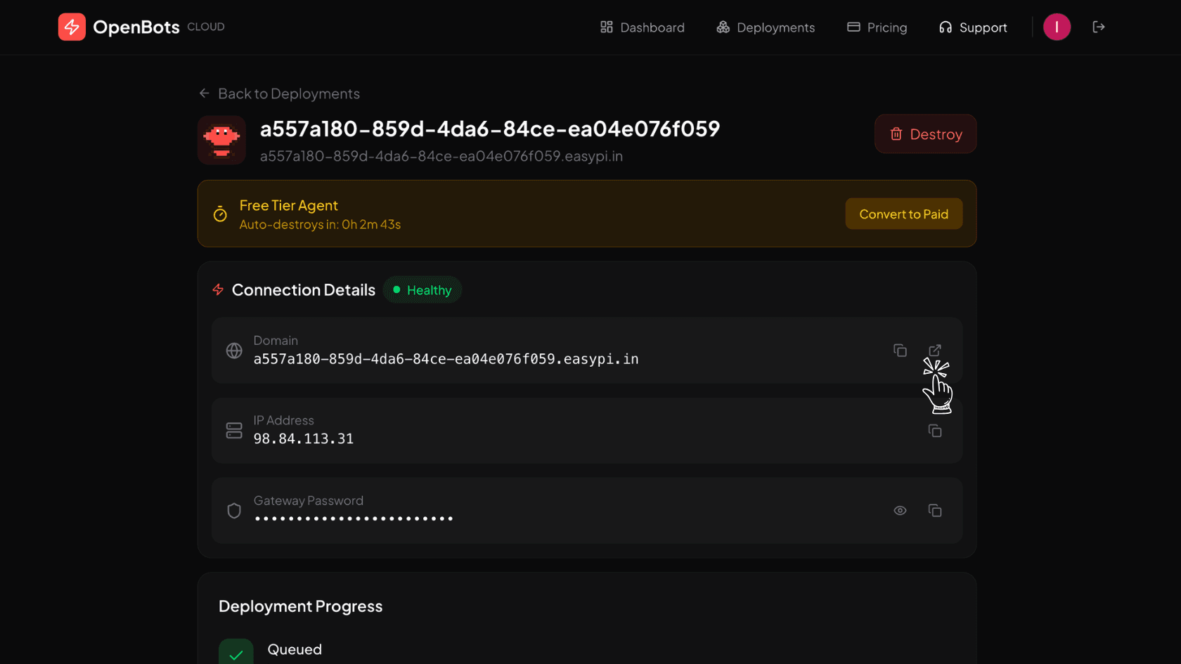 Access Your Deployment Dashboard